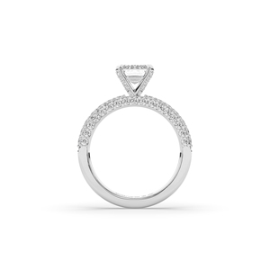 Bague solitaire légère et unique en or 10K 14K avec diamant de laboratoire de 2,932 carats taille émeraude brillant, bijou de fiançailles - Product Image 3