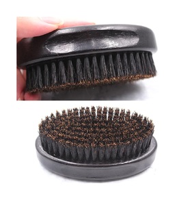 Pinceau à raser en gros 100 % poils de sanglier, manche en bois, style rétro naturel noir avec logo personnalisé pour le toilettage masculin - Product Image 4