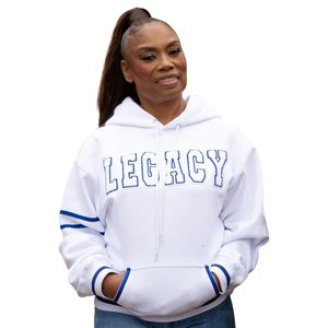 Sudadera con Capucha Blanca Estilo Universitario Unisex Zeta Phi Beta con Letras Griegas, Sudadera Informal de Estilo Urbano - Product Image 3