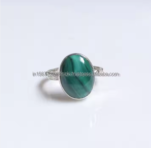 Anillo hecho a mano de alta calidad para mujer, Plata de Ley 925, piedras preciosas de malaquita, anillo de energía de diseñador, rodio, regalo perfecto para ella - Product Image 5