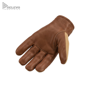 ถุงมืออเนกประสงค์หนังค็อกนัคแบบกำหนดเองของ OEM  หนังวัวแท้ทั้งชิ้น  สายรัดข้อมือ  น้ำหนัก 12 ออนซ์  กันลื่น  โลหะโบราณ - Product Image 4