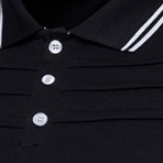 <b>Men's</b> Color Blocked Polo <b>Shirt</b> Short Sleeve <b>Slim</b> <b>Fit</b> Contrast Trim Knitted Casual White <b>Black</b> 100% Cotton Hot Sale New Custom - Product Image 5