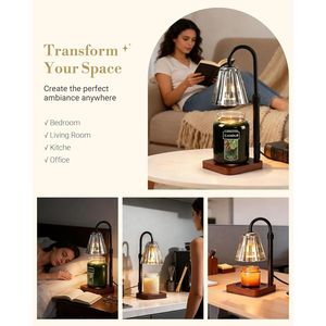 Lámpara Calentadora de Velas Negra Yankee con Temporizador, Regulador de Intensidad y Altura Ajustable, Regalos para el Día de San Valentín o Cumpleaños para Él - Product Image 4