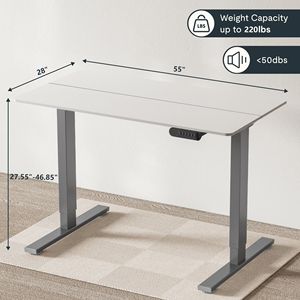 Scrivania Elettrica Regolabile in Altezza con Doppio Motore, Postazione di Lavoro per Casa e Ufficio, Tavolo Sit-Stand in Due Pezzi - Product Image 3