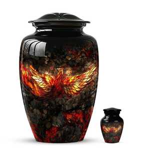 Urna para Cenizas con Diseño de Fénix Vibrante, Moderna y Decorativa, de Aluminio, Personalizable, Recuerdo para Adultos, Urna Funeraria Personalizada - Product Image 5