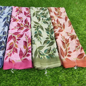 ชุดส่าหรีผ้าจอร์เจียแบบผ้าชุดส่าหรีพิมพ์ลายเสื้อสตรี - Product Image 1