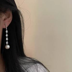 ต่างหูห้อยระย้า Hao Shi ดีไซน์หรูหรา พร้อมพู่ยาว ดีไซน์ทันสมัย ประดับด้วยไข่มุกน้ำจืด สำหรับ Xiaomi Pearl และลูกปัดรูปไข่ - Product Image 4