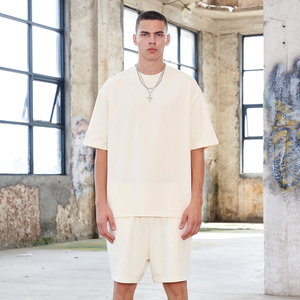 Men's Summer Casual Shorts <b>Set</b> <b>Knitted</b> Solid Lightweight Quick Dry Custom Breathable T-Shirts and Shorts - Product Image 6