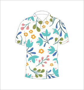 Polo pour homme à imprimé botanique coloré, manches courtes, col boutonné, décontracté, respirant et léger pour l'été - Product Image 1