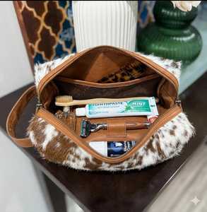 Trousse de Voyage de Luxe en Cuir Véritable avec Fermeture Éclair pour Sac, Logo Personnalisé, Vente en Gros, Organisateur Cosmétique en Cuir de Vachette Léger et Portable - Product Image 3