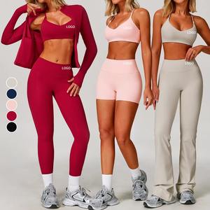 Ropa de Yoga de Alta Calidad para Mujer, Secado Rápido, Transpirable, Sujetador Deportivo, Chaqueta Deportiva, Pantalones Cortos de Cintura Alta, Conjuntos Deportivos para Mujer - Product Image 1