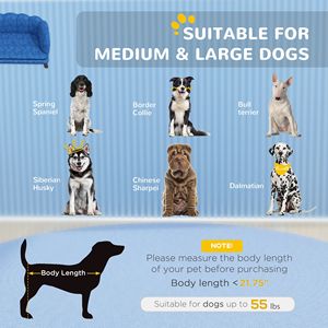 Collezione Autunnale: Divano per Animali Domestici Blu Scuro con Design a Perle per Cani di Taglia Media e Grande, Gambe in Legno Massello con Cuscino per Piccoli Animali - Product Image 4
