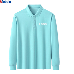 Camisa de Manga Larga con Solapa, Casual, Unisex, Transpirable, de Poliéster y Algodón, con Logotipo Bordado Personalizado, Ropa de Trabajo, Polo para Hombre - Product Image 1