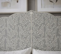 Lit en bois de style indien avec tête de lit sculptée, cadre de lit, meubles de chambre à coucher pour hôtel et maison
