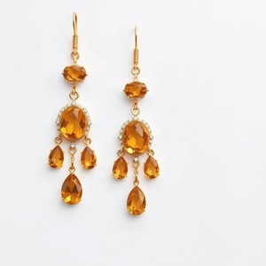 Pendientes chapados en oro de 18 quilates de plata esterlina 925 antiguos hechos a mano, regalo de fiesta de boda para mujer - Product Image 3