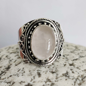 Rose Quartz Handmade <b>Ring</b> Gemstone Jewelry Healing <b>Crystal</b> Statement <b>Ring</b> Unique Gift - Product Image 1