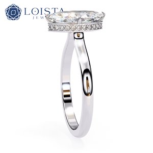 Bague de fiançailles personnalisée en diamant de laboratoire, 2 carats, solitaire marquise, or blanc 14 carats, certifiée IGI, pour femme - Product Image 3