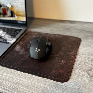 Handmade Real Leather <b>Mouse</b> Pad Anti Slip Suede Base Desk <b>Mat</b> Personalized Executive Writing Pad for Computer LMP-0048 - Product Image 1