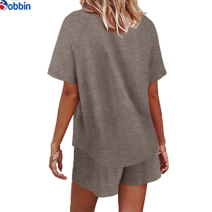Conjuntos Deportivos Cortos de Verano Estilo Hip Hop, Súper Suaves para Mujer, Conjunto de 2 Piezas, 100% Algodón, Transpirables, de Secado Rápido, Ecológicos, de Manga Corta - Product Image 3