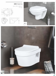 Inodoro Moderno de Una Pieza sin Borde, Suspendido en la Pared, 480x345x330mm, Taza Cuadrada, Doble Descarga, Ecológico, para Baños Comerciales - Product Image 2