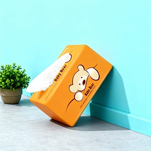 Boîte de mouchoirs doux pour le visage, haute absorption, papier 2 plis, boîte de mouchoirs rectangulaire pour la maison, OEM - Product Image 4