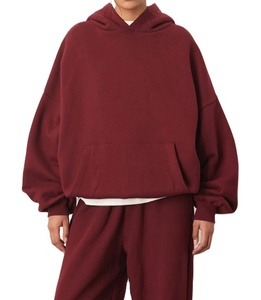 Sudadera con capucha de gran tamaño de algodón para mujer 2025, logotipo personalizado bordado, ajuste holgado, sudadera de lana con capucha lisa, ropa de calle para invierno - Product Image 1