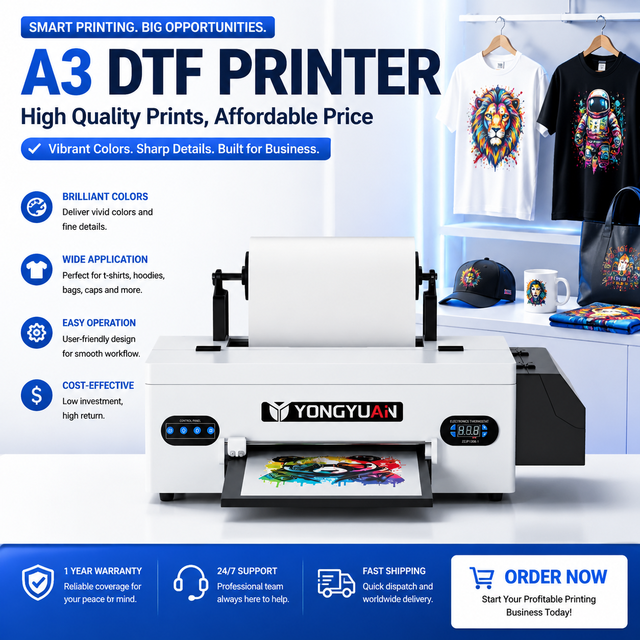Professional 33cm A3 DTF Printer with 1200 Day Warranty Stable Performance Printing Machine for T-shirt Business F30