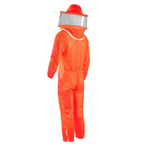 Orange Checkered Beekeeper <b>Suit</b> with Veil Full Body Coverall Four Seasons Casual Wear Nylon - Product Image 1
