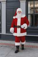 Weihnachtsmann-Kostüm Traditionelle Rote Samtjacke Hose Hut Gürtel Bart und Handschuhe Set für Feiertagsfeierlichkeiten Weihnachten