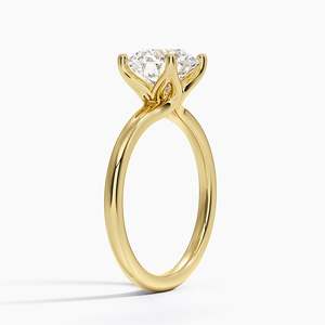 Fleur Stone Moissanite Engagement <b>Ring</b> with Round Cut 14K Gold Plated Prong Setting for Wedding Anniversary & Party - Product Image 2
