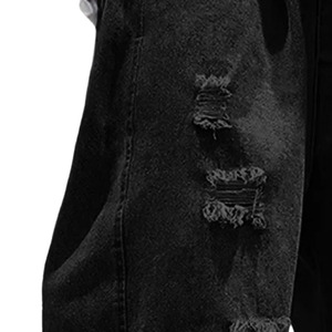 Shorts de Mezclilla Negros Desgastados para Mujer, Cintura Alta, Corte Regular, Estilo Cargo, Casuales, de Verano, Impermeables, Resistentes al Viento, de Secado Rápido - Product Image 3