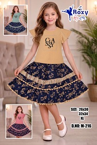 Conjunto de Vestido de Dos Piezas de la Mejor Calidad para Niñas, Vestidos Casuales, Conjunto Elegante para Niñas con Top y Falda a la Moda para Uso Casual - Product Image 6