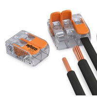 Connecteurs de câblage électrique sur rail DIN Wago 221-412/413/415 d'origine allemande, bornes à levier pour fils conducteurs, usage industriel, 50 unités