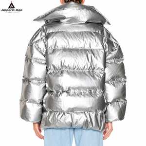 Wholesale Top Quality Women's Shiny Puffer Jacket Glossy <b>Winter</b> <b>Coat</b> Metallic <b>Padded</b> Jacket Warm Quilted Outerwear Custom Logo - Product Image 5