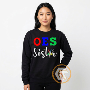 เสื้อสเวตเชิ้ตคอกลมแขนยาวสำหรับผู้หญิง OES ผ้าฝ้ายถักลายปักตัวอักษรพิมพ์ลายด้านหน้า ดีไซน์สำหรับฤดูใบไม้ร่วงและฤดูหนาว - Product Image 2