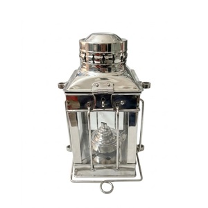 Handmade Vintage Stainless Steel Metal <b>Lantern</b> For Home Decoration Indoor Hanging Ship Oil Lamp With Polished <b>Silver</b> Finish - Product Image 1