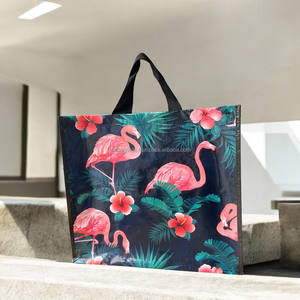 ถุงผ้าช็อปปิ้งกันน้ำใช้ซ้ำได้พิมพ์โลโก้ที่กำหนดเองทนทานเป็นมิตรกับสิ่งแวดล้อม - Product Image 2