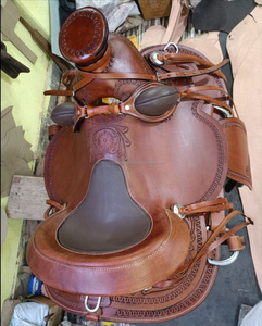 Juego de sillín de Rancho Western Roping de cuero genuino hecho a mano más vendido de calidad superior disponible a precios al por mayor a granel - Product Image 4