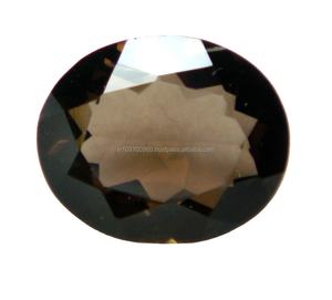 หินควอทซ์สโมควีทตัดทรงรีทำด้วยมืองานประดิษฐ์อัญมณีหลวมขนาดใหญ่หินควอตซ์สีน้ำตาลธรรมชาติ - Product Image 1