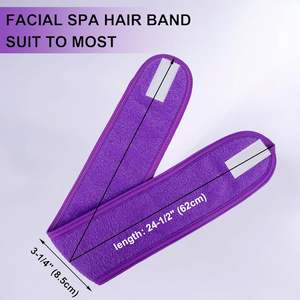 ที่คาดผมผ้าเทอร์รี่ปรับได้สำหรับสปา4ชิ้นที่คาดศีรษะแต่งหน้าสำหรับล้างหน้า - Product Image 5
