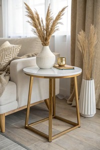 Mesa de Centro Moderna Hecha a Mano de Hierro con Tapa de Vidrio Templado, Muebles Minimalistas para Sala de Estar - Product Image 6