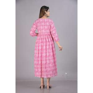 AARTI FASHION Casual Daily Loose Salwar Suit Woven Fabric <b>Three</b> Quarter Sleeve O-Neck Breathable Comfortable Natural Waistline - Product Image 2