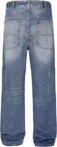 Pantalones Vaqueros Cargo de Cintura Alta para Hombre, Corte Holgado, Lavado a la Piedra, Algodón de Peso Medio, Estilo Casual Otoñal, Color Azul - Product Image 5