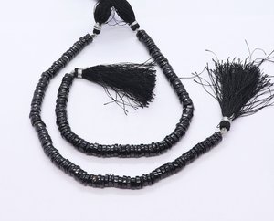 Cuentas de espinela negra natural AAA tipo Heishi de 4.5-5 mm, cuentas lisas de espinela, cuentas de espinela negra en forma de rueda para la fabricación de joyas - Product Image 5