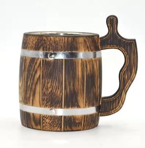 Jarras de Cerveza de Madera Decorativas de Primera Calidad con Acabado Natural, Hechas a Mano, Estilo Clásico - Product Image 3
