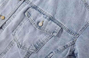 Vestes personnalisées pour hommes, vestes cargo en coton denim, vestes en jean délavé pour hommes, vestes en denim coupe ample avec poignets boutonnés - Product Image 3