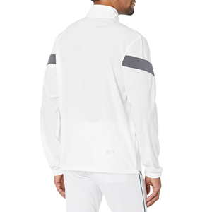 Veste de sport personnalisée légère en tissu tissé à manches longues et col montant, avec logo frontal, anti-bactérienne, pour hommes - Product Image 2