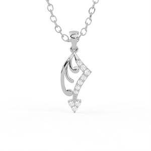 Aarinya Certifié IGI, Or 18K Blanc-Rose-Jaune, Motif Chevron Asymétrique, Vague Pavée, Flamme Courbe Délicate, Diamant, Pour Soirée - Product Image 4