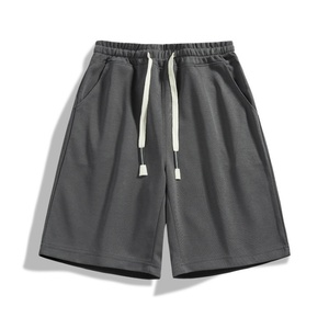 Shorts Bermuda décontractés pour hommes, couleur unie, taille mi-haute, cordon de serrage, coton respirant, design avec poches - Product Image 5