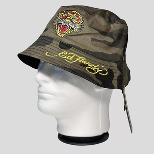 หมวกบักเก็ตลายพราง Ed Hardy ปักโลโก้เสือ สไตล์สตรีท ยูนิเซ็กส์ สำหรับฤดูใบไม้ผลิและฤดูร้อน ใส่สบายๆ - Product Image 6